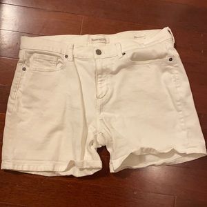 Banana Republic Roll Up White Denim Shorts